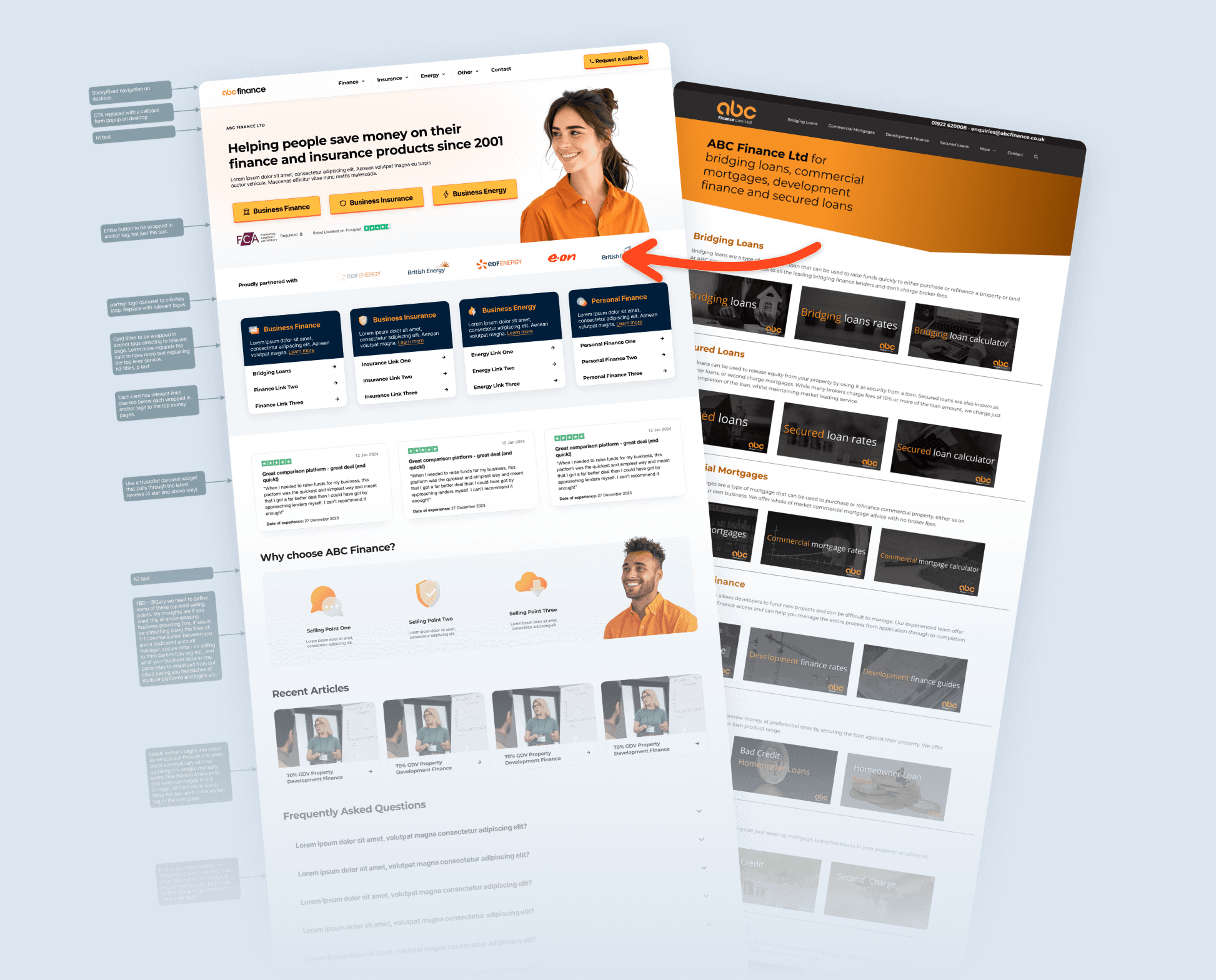 ABC Finance website redesign