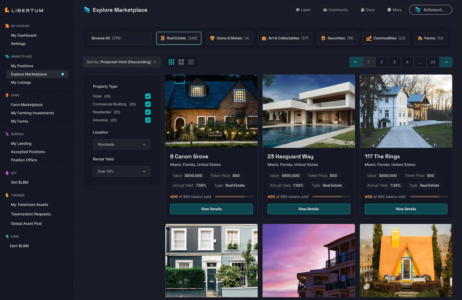 Libertum dashboard detail