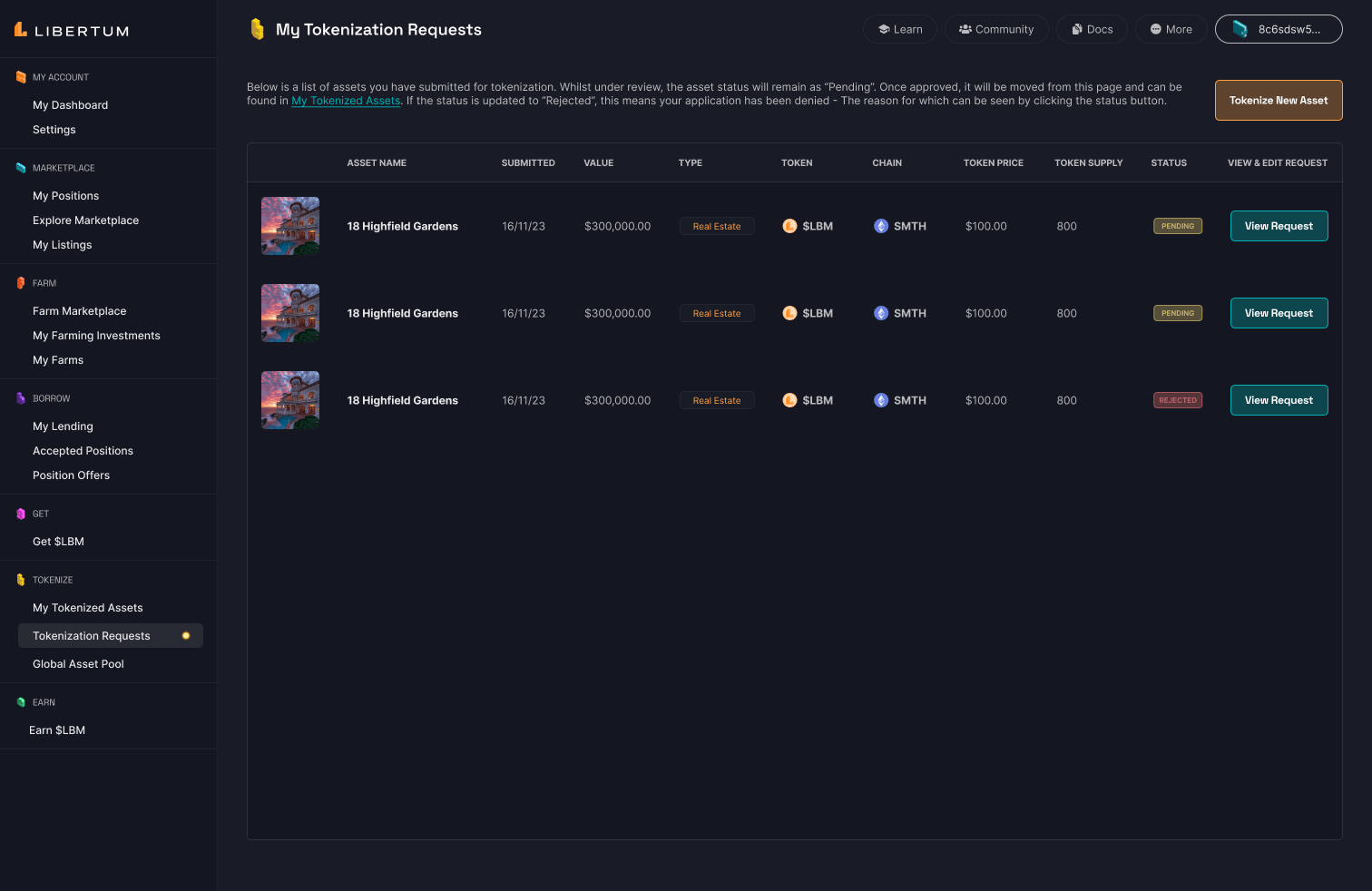 Libertum dashboard detail