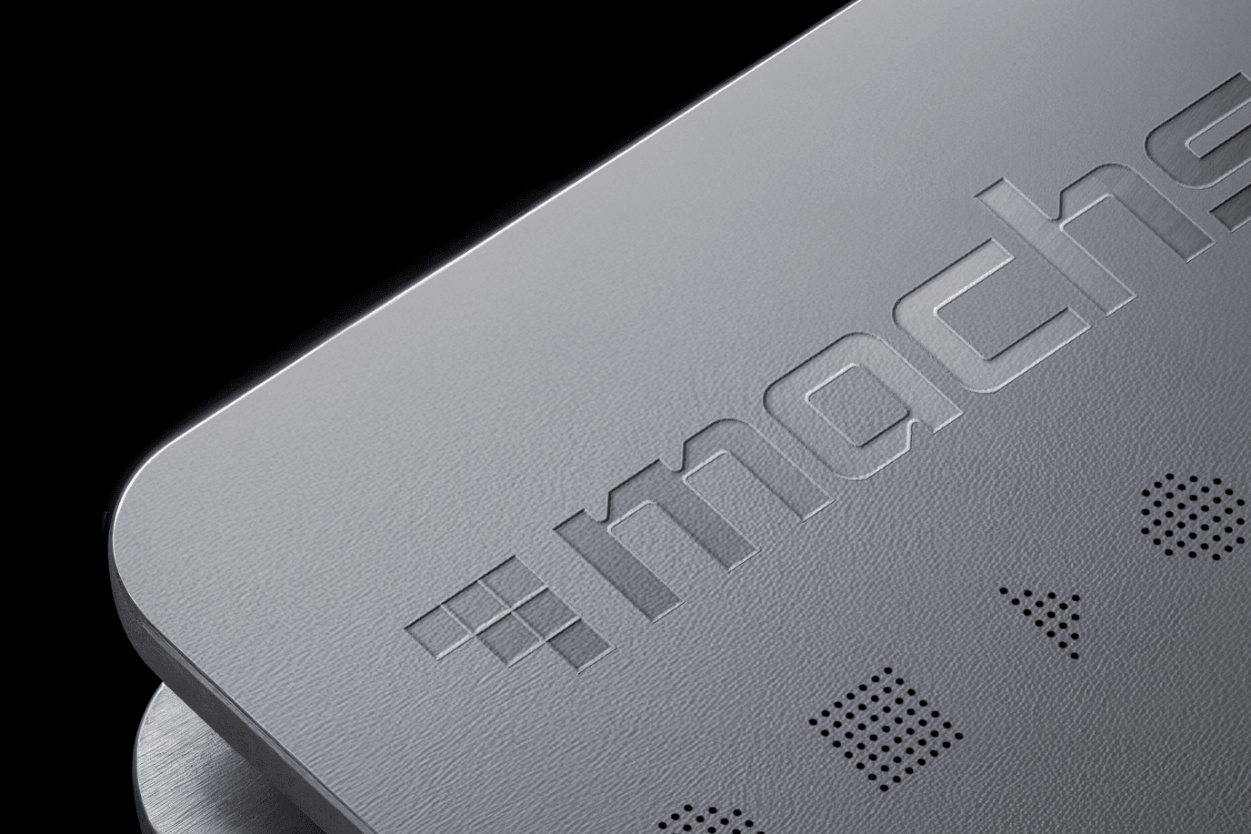 The MachScale mark etched into metal