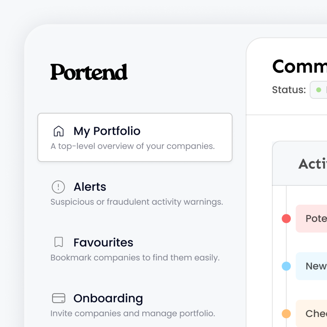 A close-up of the Portend dashboard