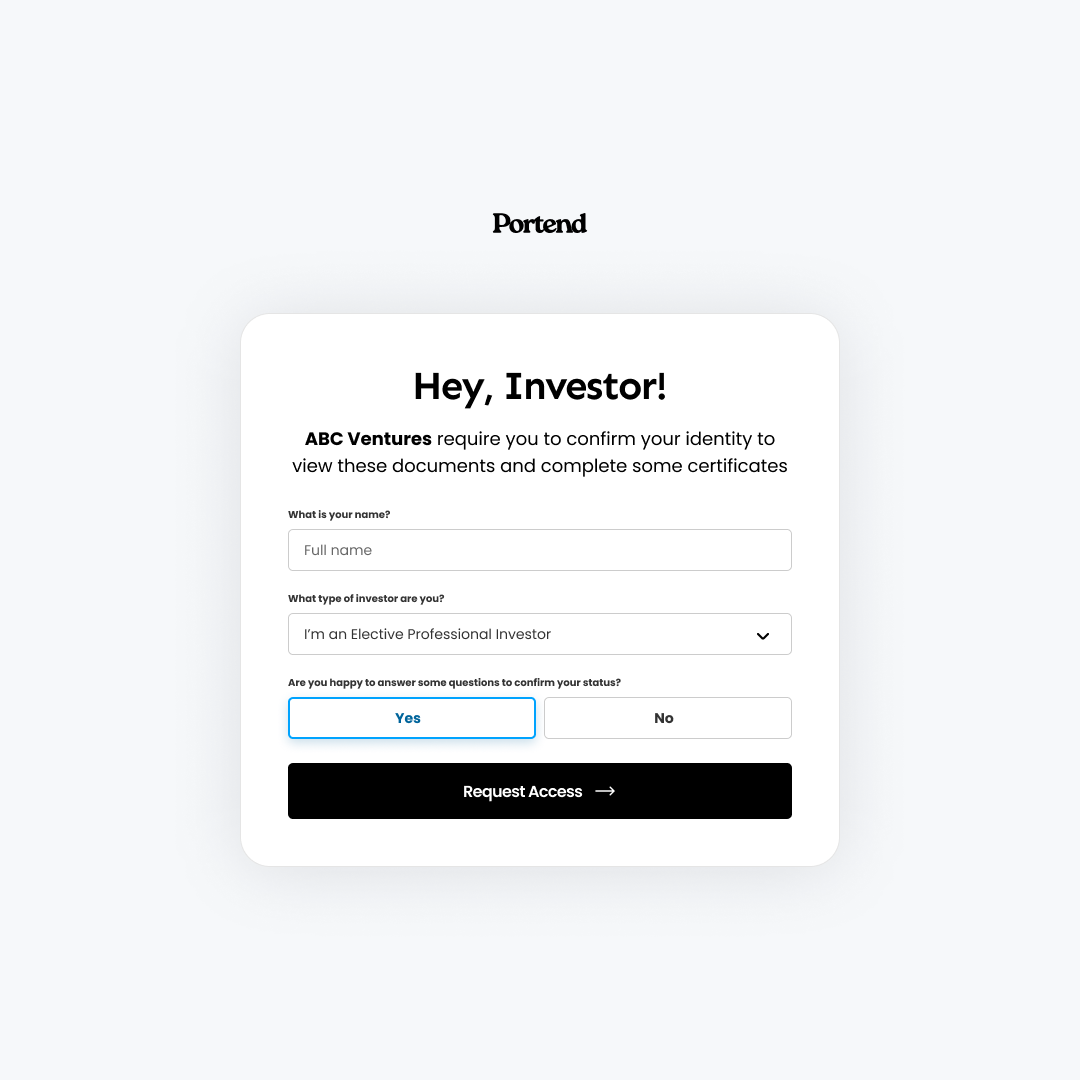 A Portend investor invite