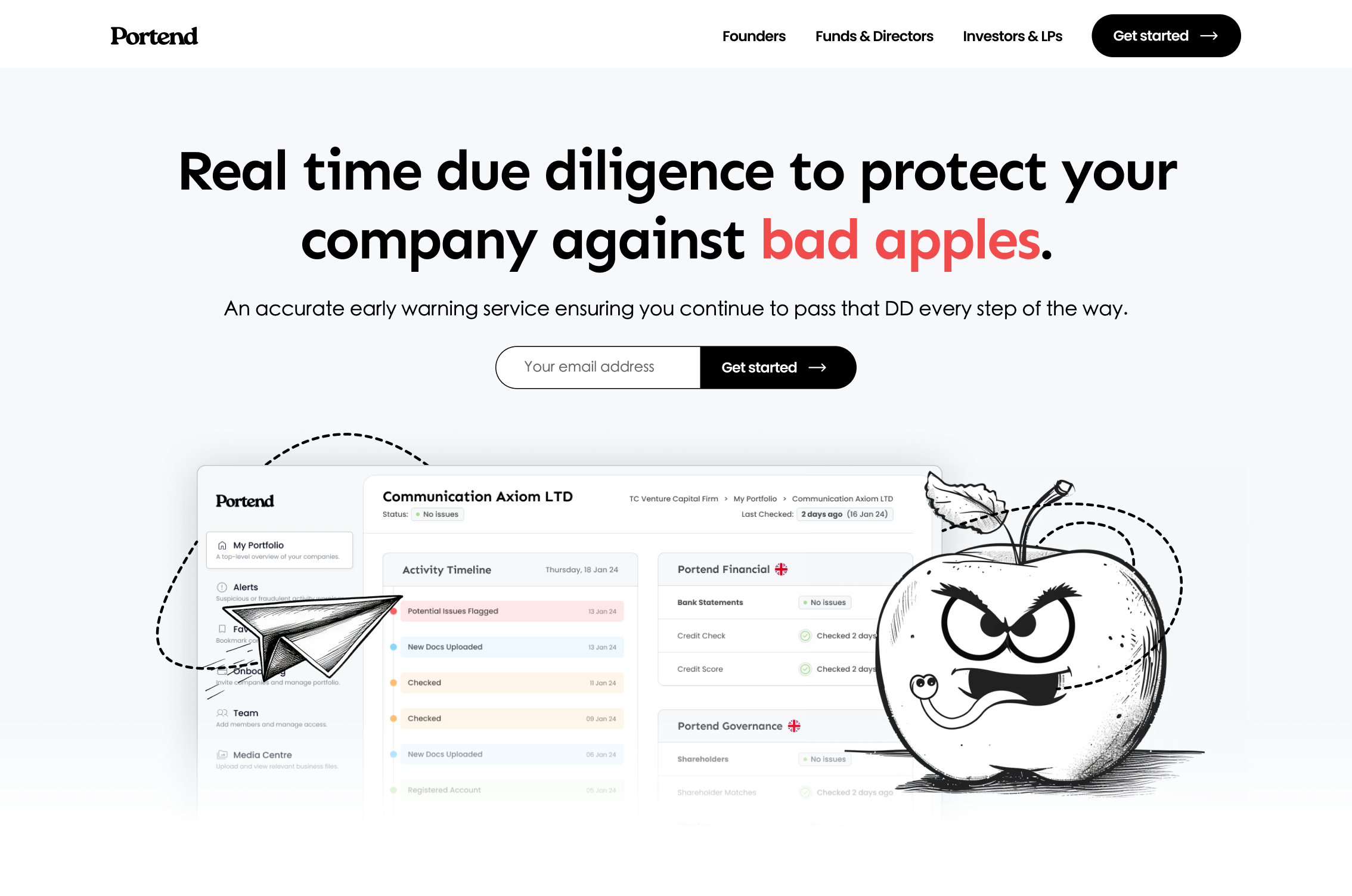 The Portend marketing website